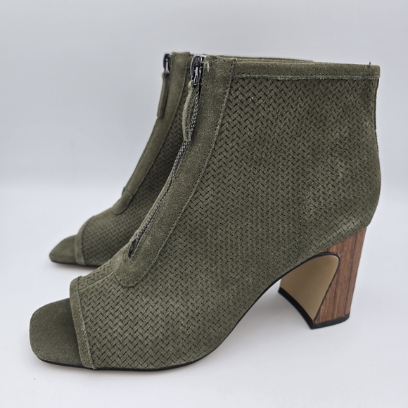 Sanctuary Ready Peep Toe Booties, Olive Oil (Green) Leather, Women's Size 9M - Picture 7 of 16